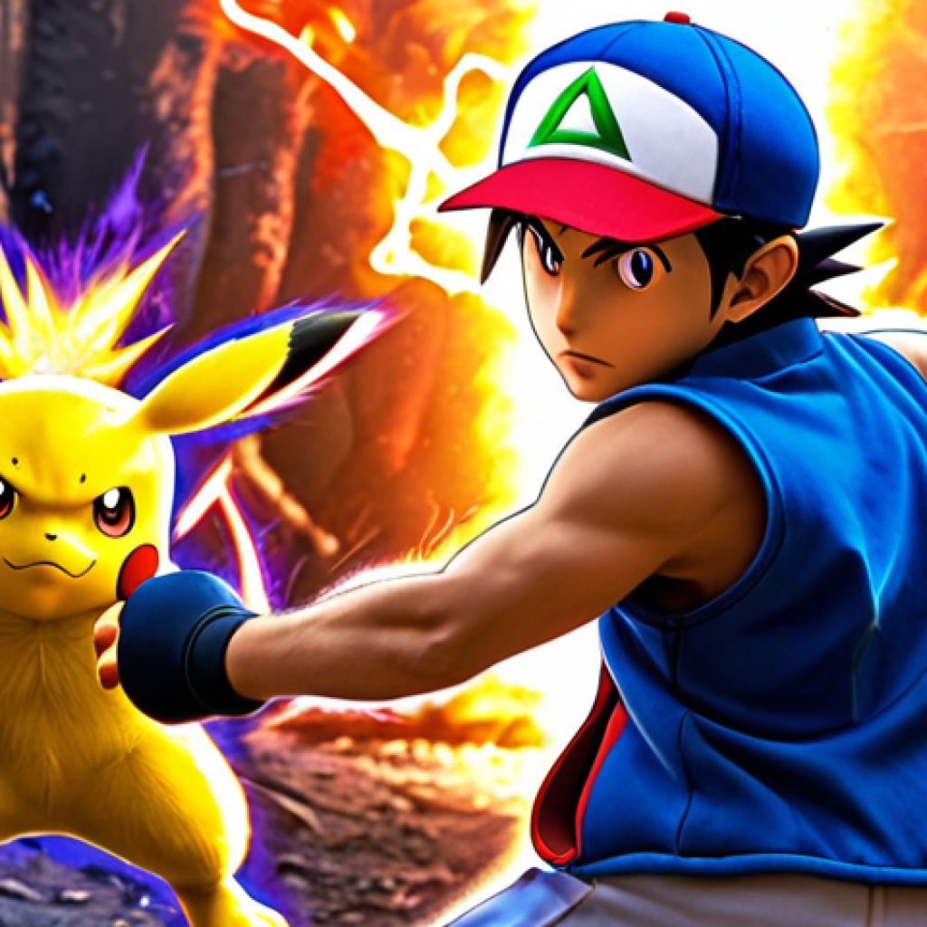 **

"Ash Ketchum from Pokemon, facing a stronger Pokemon in battle. Emphasize his determination and strategic thinking as he identifies the opponent's weaknesses. Dynamic action pose, vibrant colors, anime style."

**