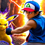 **

"Ash Ketchum from Pokemon, facing a stronger Pokemon in battle. Emphasize his determination and strategic thinking as he identifies the opponent's weaknesses. Dynamic action pose, vibrant colors, anime style."

**