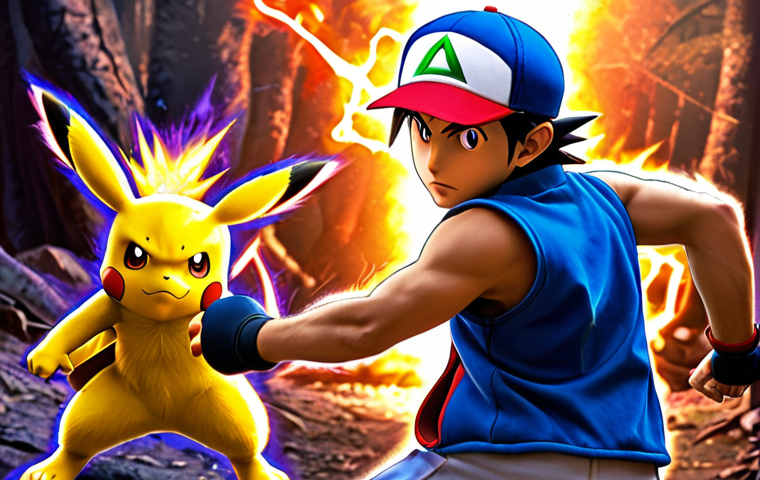 **
"Ash Ketchum from Pokemon, facing a stronger Pokemon in battle. Emphasize his determination and strategic thinking as he identifies the opponent's weaknesses. Dynamic action pose, vibrant colors, anime style."
**